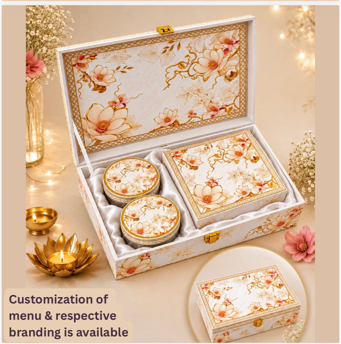 Cream Floral Hamper