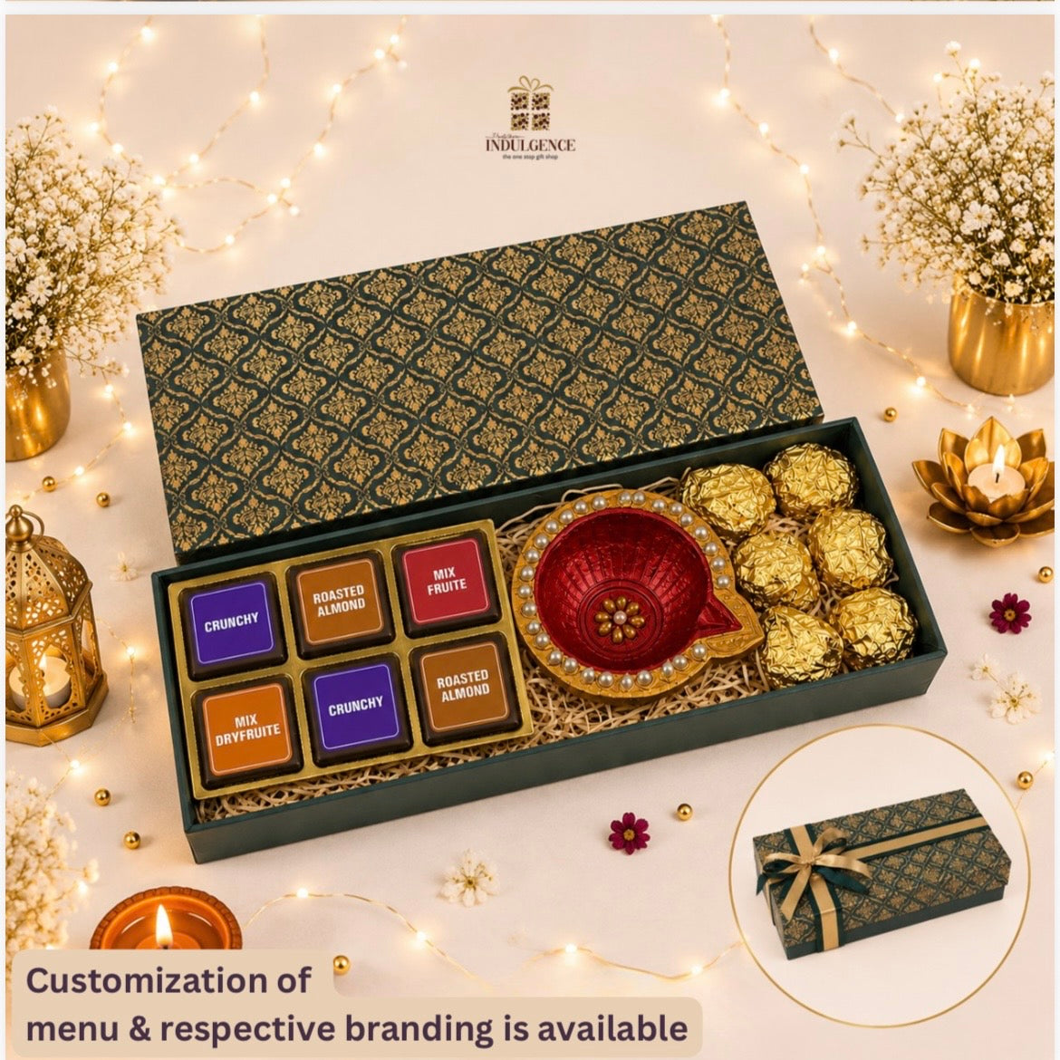 Olive Green Festive Box Diwali Hamper