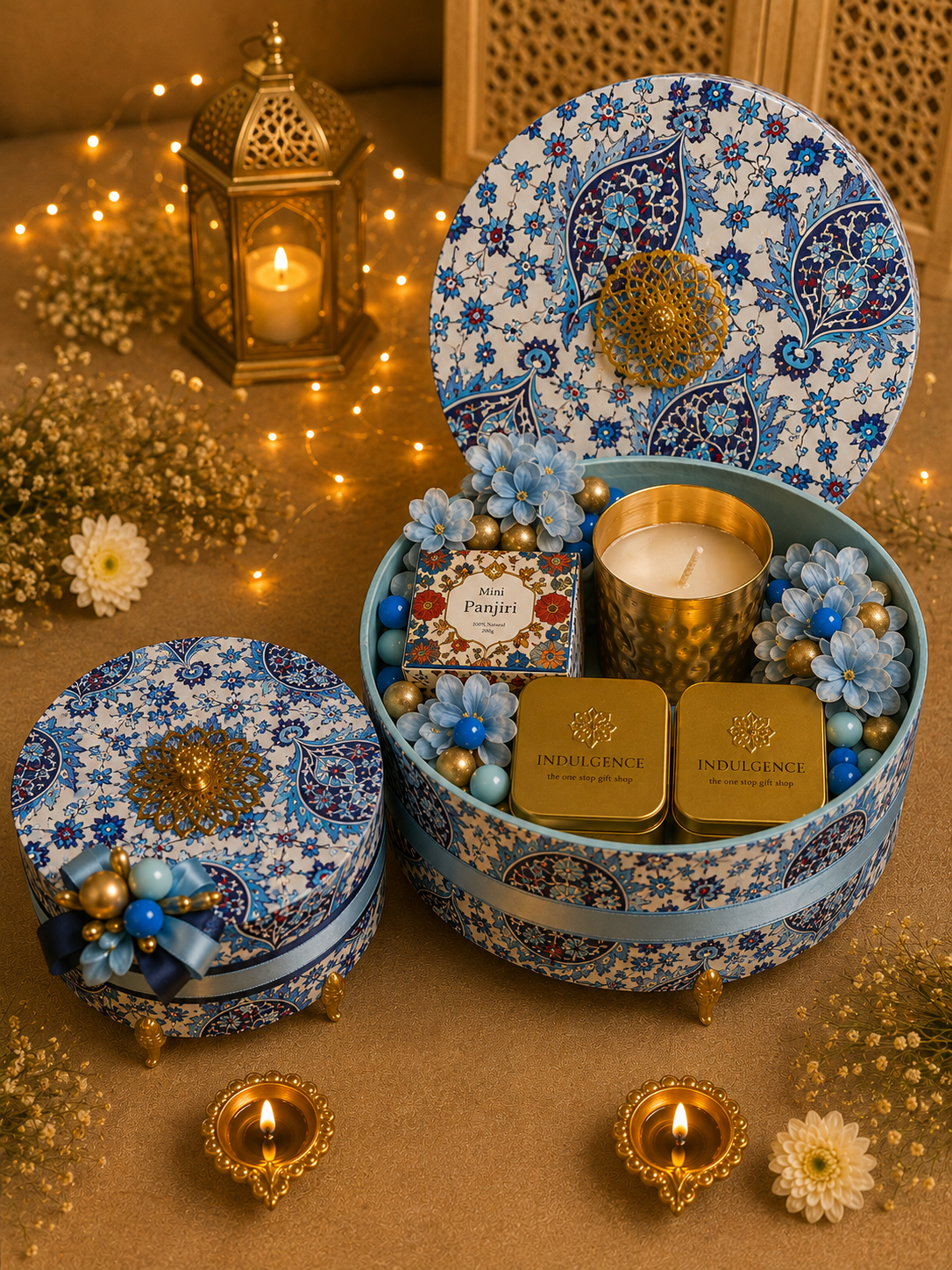 Varli Printed Round Jumbo Box Diwali Hamper