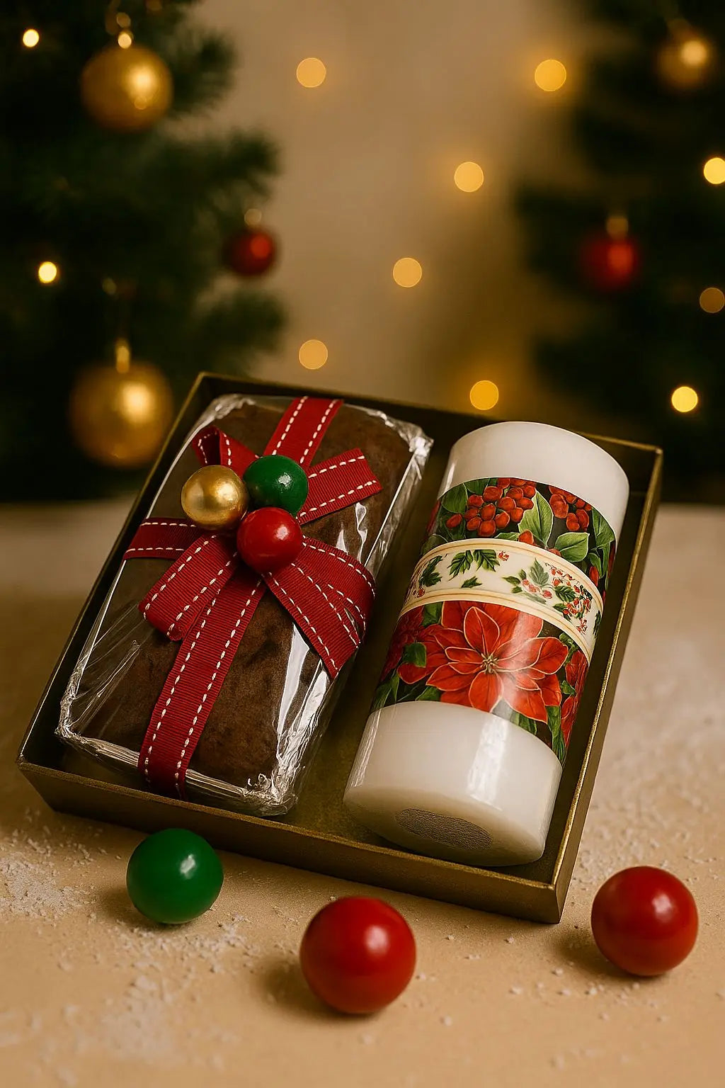 Christmas Cake & Candle Hamper