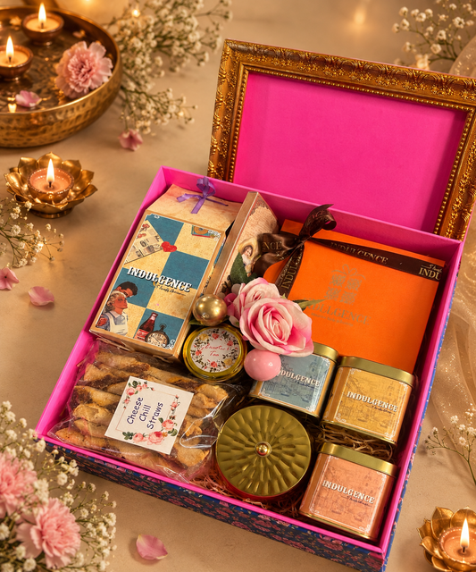 Pink Floral Frame Jumbo Box Diwali Hamper