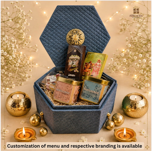 Hexagonal Suede Box Diwali Hamper