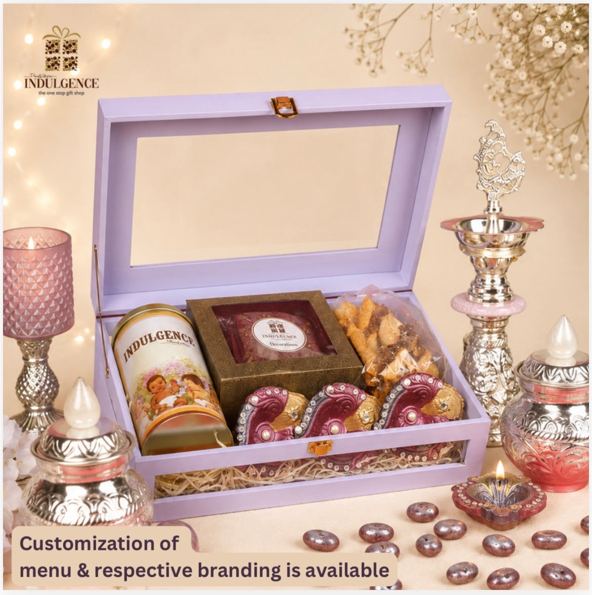 Rectangle Acrylic Box Diwali Hamper