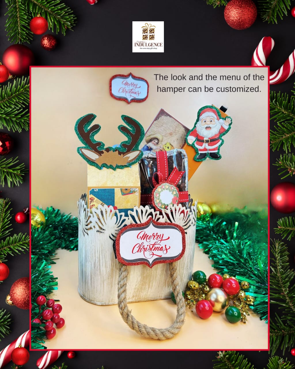 Metal basket christmas hampers