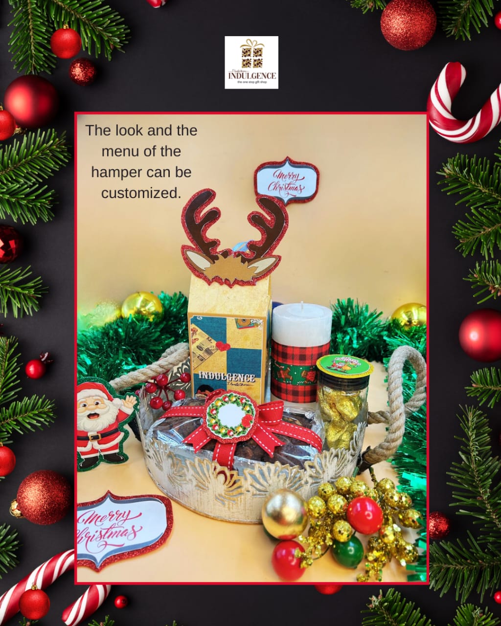 Metal tray christmas hamper
