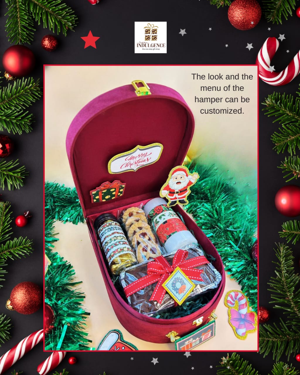 Premium MDF Christmas box hamper D shape