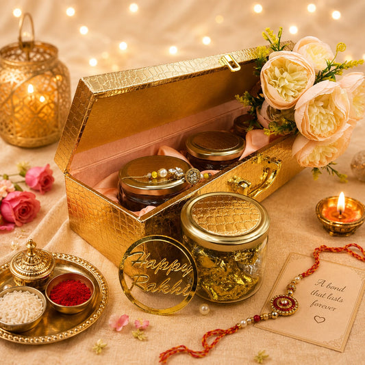 Golden 3 Jar Hamper Box